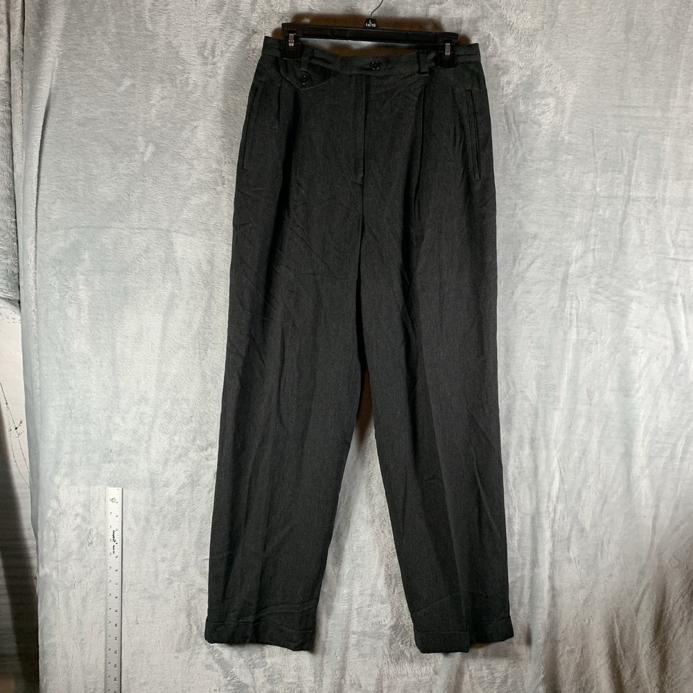VTG Lauren Ralph Lauren Polo Women's Dress Pants Wool Blend 12‎ Gray High Rise